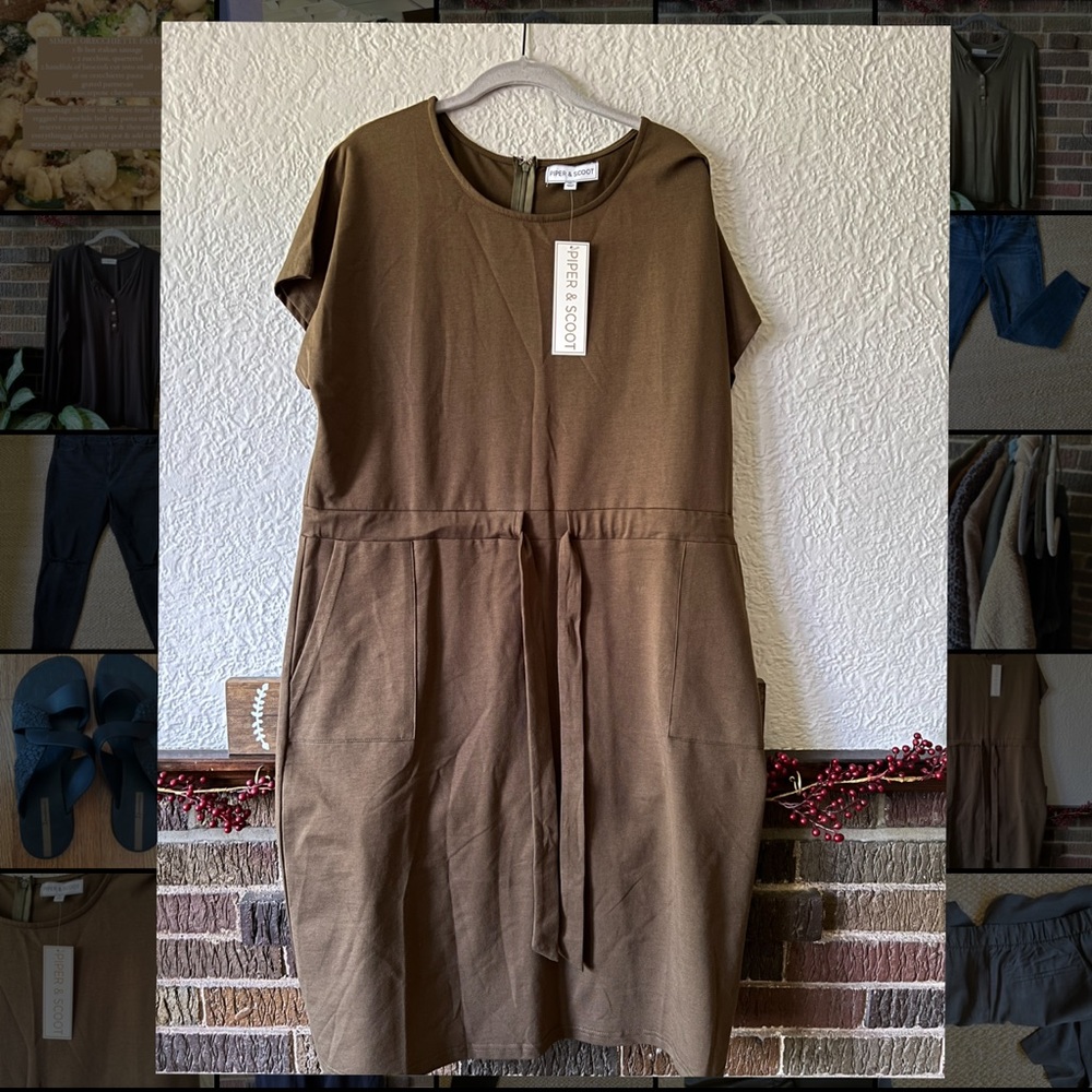 Piper and Scoot Olive Dress